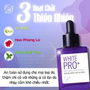 Chiết xuất vỏ bưởi và hoa phong lữ trong serum nám White Pro+ giúp chống lão hóa