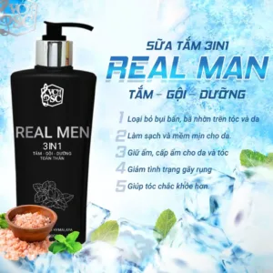 Sữa tắm gội nam Real Man 3in1 Mỹ Phẩm Vợ Chồ